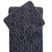 Набір килимків для ванної поліпропілен "Standard" 60x100 і 60x50 см з вирізом Сірий Соти 1000009628