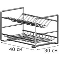 СП-3421В  Сушилка д/посуды 2-яр. 30*40см. тарелки Верх. /белая/