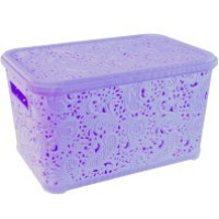 Контейнер "Ажур" з кришкою 7,5 л 20x30x16 см Бузковий PB-0012/8