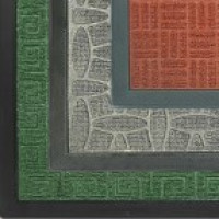 TZR09880  Коврик придверный с узором, 45*75 см, (красн, корич, серый, зелён.)