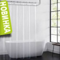 1000009522 Шторка (фіранка) для душу PEVA 180x180 см, 12 кілець Clear