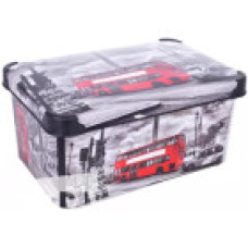 KP0647LO  Контейнер з кришкою декор  10 л   34,5*23*14cm LONDON