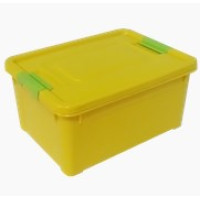 124051/2  Контейнер "Smart Box" Spring с зажимом 0,375л. (жёлт-бирюз)