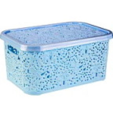 RP-9542/5  Корзинка "АЖУР"  22л.  с крышкой, /голуб./