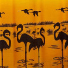 4914O  Шторка для душа Miranda FLAMINGO, 180х200см, оранжевий
