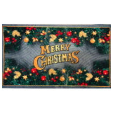 К-602/7  Коврик резиновый с ворсом Декор "Merry Christmas" 45х75х0,5 см