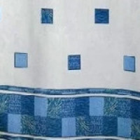 9415B  Шторка для душа Miranda POSTAKI, 180х200см,  блакитна
