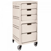 Комод на 5 ящиків на коліщатках 38x35x84 см Бежевий 169093/2
