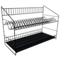 Сушарка для посуду двоярусна "Велика" 46x24x39,5 см метал Чорний PL-5012-black