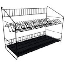 Сушарка для посуду двоярусна "Велика" 46x24x39,5 см метал Чорний PL-5012-black