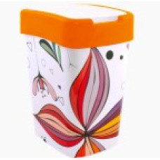 121066/2  Ведро для мусора EURO Decor, 10л, (цветы оранж)