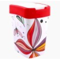 121067/3  Ведро для мусора EURO Decor, 18л, (цветы красн)