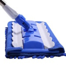 Швабра "CLIP MOP" плоска з телескопічною сталевою ручкою і насадкою шеніл, мікрофібра VZ2207