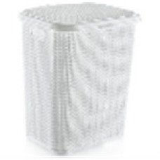 O001-X24  Корзина для білизни "В'ЯЗКА" з кришкою KNIT 48 л, біла  ОzerРlastik  Турция