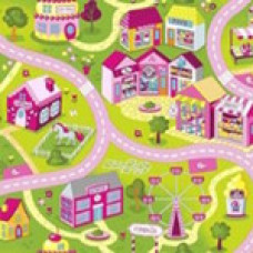 PL-02861  Килим для дитячої кімнати ВУЛИЦЯ "SWEET TOWN" (РОЖЕВИЙ), 100*150, Кристинка