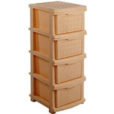 Комод пластик "Плетіння" 4 ящики 34x40x86 см Бежевий RP-9800/1