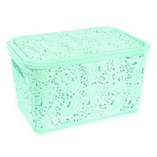 Контейнер "Ажур" з кришкою 7.5 л 20x30x16 см Салатовий PB-0012/5