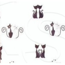 5980M  Шторка для душа Miranda BLACK CATS, 180х200см