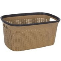 KP0774BE  Ротанг прямокутна корзина (15) №4 без кришки 40 л. 55*35,5*26cm бежева (кремова)