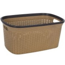 KP0774BE  Ротанг прямокутна корзина (15) №4 без кришки 40 л. 55*35,5*26cm бежева (кремова)