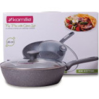 Сотейник D24 см алюміній з покриттям Granite і кришкою 4275GR