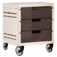 Комод на 3 ящики на коліщатках 38x35x47 см Бежевий, Темно-Коричневий 169092/4