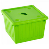 Ємність для зберігання речей з кришкою 25 л 40x40x27 см Оливкова 122043/9