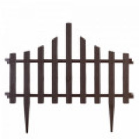 Набір огорожа для газону "Парканчик", 4 секції по 64x1x55 см Темно-коричневий 114042/3
