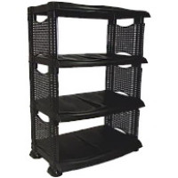 Полиця для взуття 4-ярусна "Rattan" Чорний RP-9568
