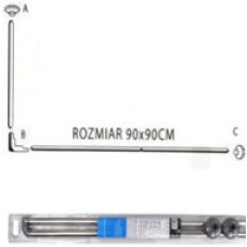 PL-7680  Карниз для ванной, УГЛОВОЙ  90-90см., хром,  ТМ Feniks