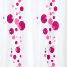 1516P  Шторка для душа Miranda BUBBLE, 180х200см, рожевий