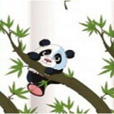 V160236  Шторка для душа "CUTE PANDA GREEN", 200*180см. полиєстер. ТМ "VONALDI"