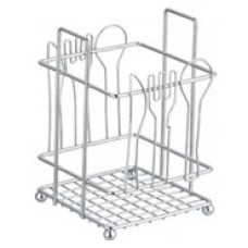PL-9868  Сушка для столовых приборов, FORK 10*10*15cm, хром