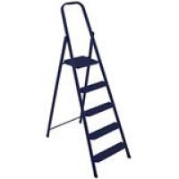 215-blue Драбина STEEL HOME-5 ступені. Металл. труба 3х2х0,8см, 181х52х9см. (h-1,10м.) EuroGold, 215