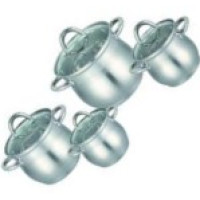 PL-6560  Набор кастрюль FIORE 8пр. нерж. ( Ø:16,18, 20, 24см.) KоnigHOFFER