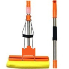 YK01016  Швабра "Premium" Double Mop, губка-силикон- 27 см. толстая, хром. телеск. ручка 120 см.