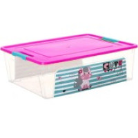 124047/4  Контейнер "Smart Box" декором. Pet Shop 14л. (прозр.-розов.-бирюз.)