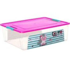 124047/4  Контейнер "Smart Box" декором. Pet Shop 14л. (прозр.-розов.-бирюз.)