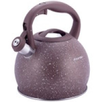 Чайник 3 л з нержавної сталі зі свистком і ручкою Soft Touch Коричневий 1074BRW