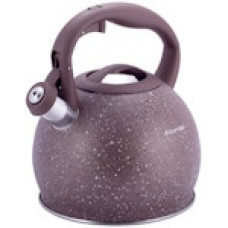Чайник 3 л з нержавної сталі зі свистком і ручкою Soft Touch Коричневий 1074BRW