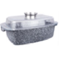 Гусятниця 32x22x10,6cм  з антипригарним покриттям, Grey Marble, кришка скло VZ8084
