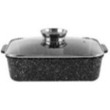 Жарівня 30x21,5x7cм  з антипригарним покриттям, Black Marble, кришка скло VZ8085