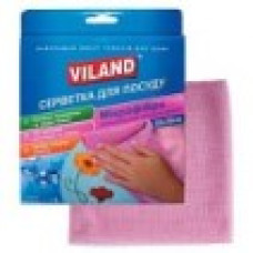 VI31345  Серветка для посуду, ТМ VILAND, мікрофібра, 30x30 см
