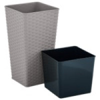 Вазон "Ротанг" квадратний 22x22x41,5 см Какао 115040/2