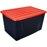 Ємність для зберігання речей з кришкою 40 л 57x38x31 см Чорний, Помаранчевий 122044/2