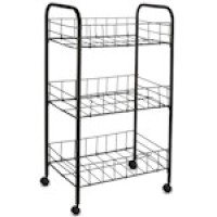 Етажерка 3-ярусна на колесах TaDАР 40x26x62 см Чорний PL-06178
