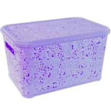 Контейнер "Ажур" з кришкою 4,7 л 200x305x115 мм Бузковий PB-0120/8