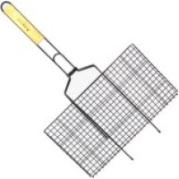 Решітка для гриля 45x25,5x2 см з антипригарним покриттям і дерев`яною ручкою 714