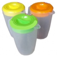 Кувшин з кришкою 2 л D132 мм 132x100x220 мм Кольорова Кришка, Прозорий EKU2p