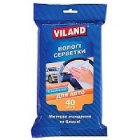 VI31334  Салфетки влажные для уборки машины, ТМ VILAND, 40шт.